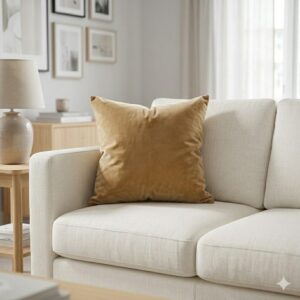 Alternative view of Velvet Light Brown Scatter Cushion 45cmx45cm