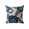 Blue Rose White Print Scatter Cushion Cover 45cm x 45cm
