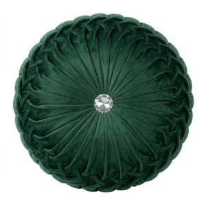 Velvet Summer Green Round Cushion