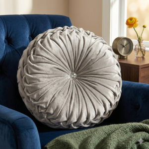 Alternative view of Velvet Grey Round Cushion