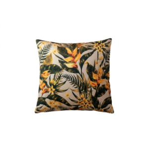 Yellow Flower Print Scatter Cushion Cover 45cm x 45cm