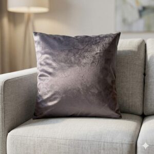 Alternative view of Velvet Grey Scatter Cushion 45cmx45cm