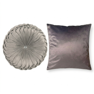 Velvet Grey Round + Grey Scatter Cushion 45cmx45cm